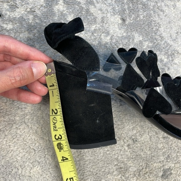 Laurence Dacade Tamara Heart Slingback Sandals Black Suede PVC Valentines 35.5 - Picture 12 of 15